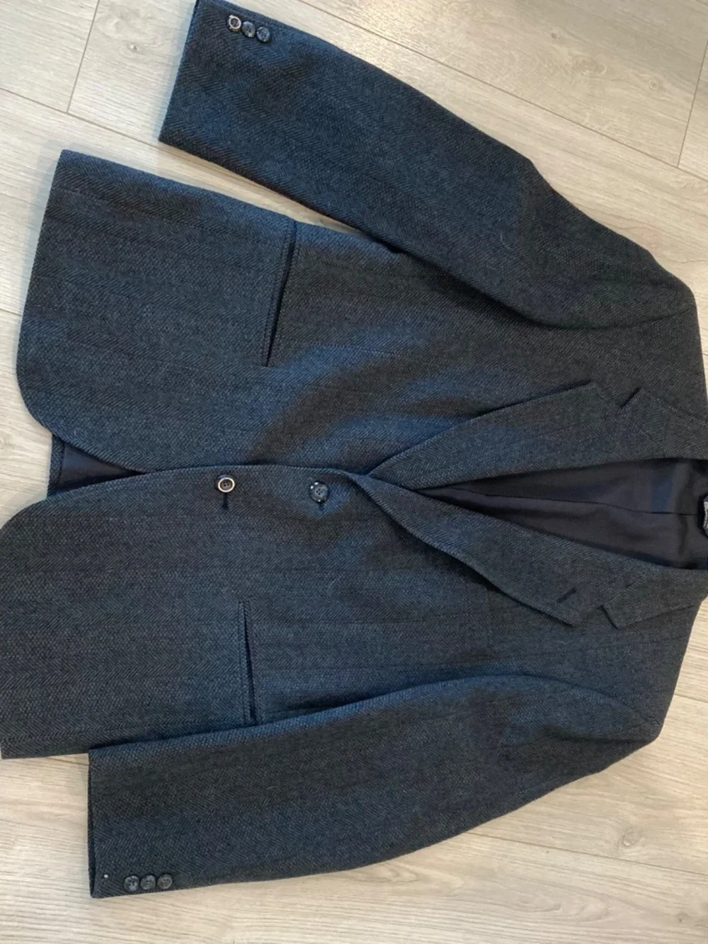 Vintage Kuppenheimer Charcoal Gray Wool Suit Jacket Sport Coat Blazer Men's Size - Picture 6 of 12